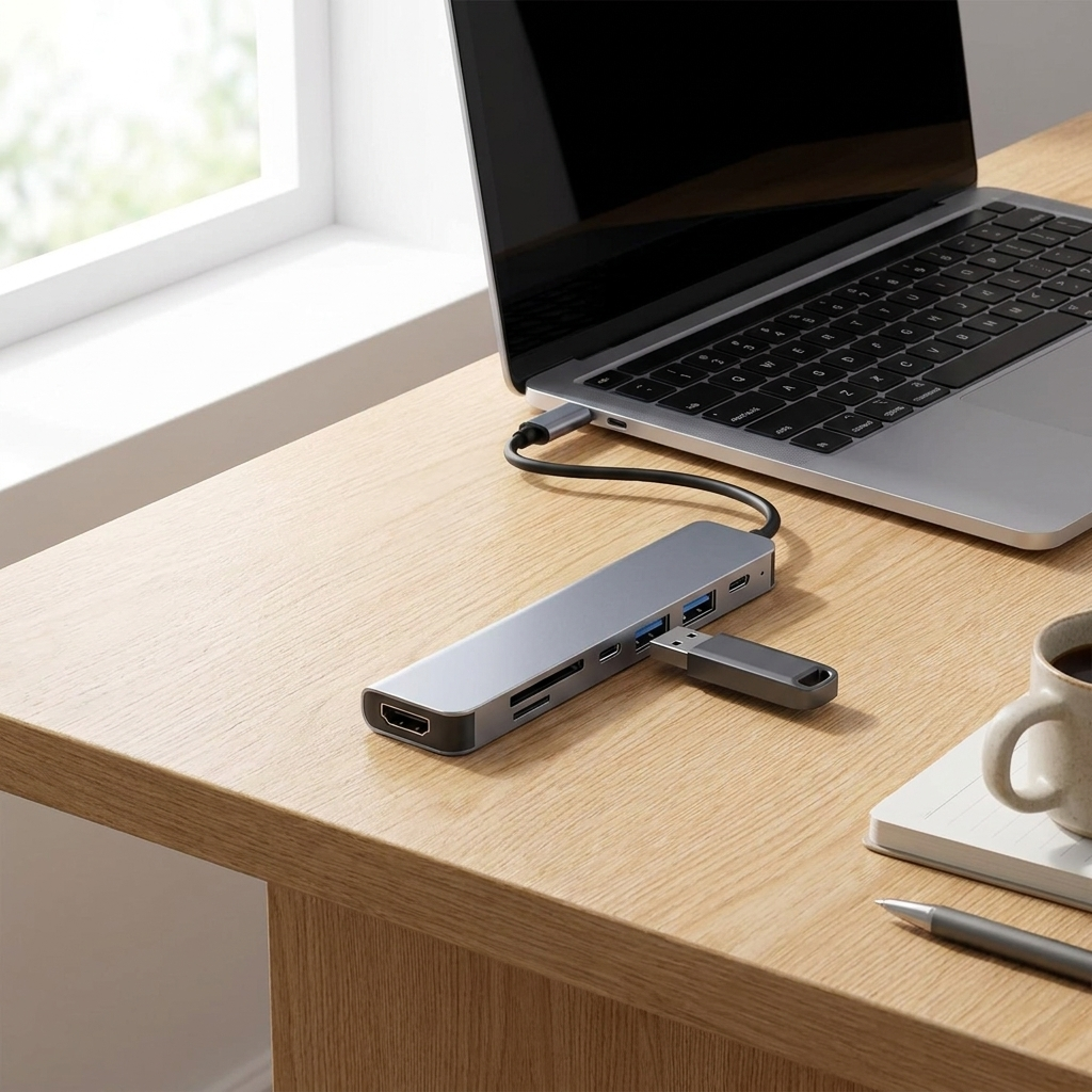 Adapter wieloportowy USB-C - HDMI - USB - czytnik kart SD - kompatybilny z MacBookiem | meowbutter