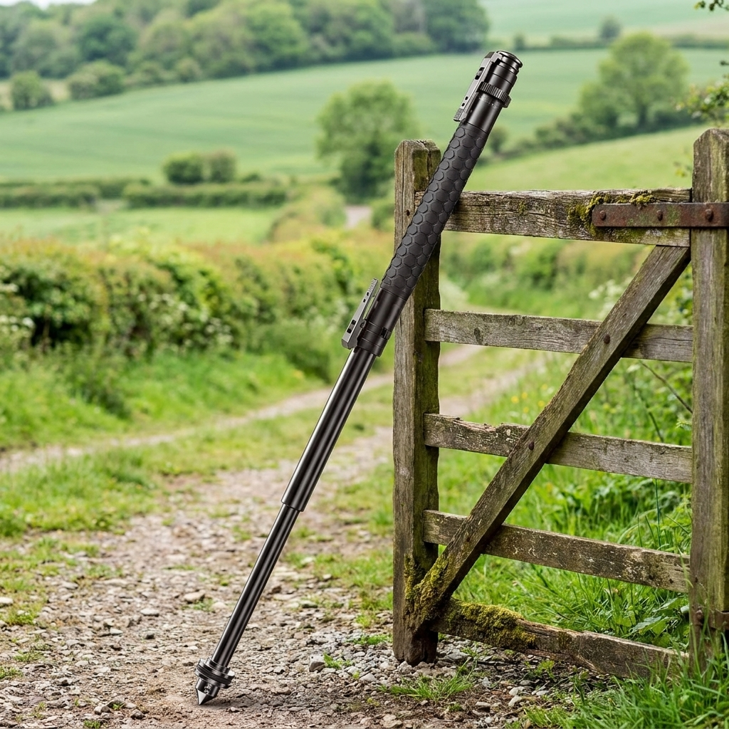 Laska do chodzenia - Automatyczna samoobrona - Składana - Antypoślizgowy uchwyt - Do wędrówek i użytku miejskiego | meowbutter