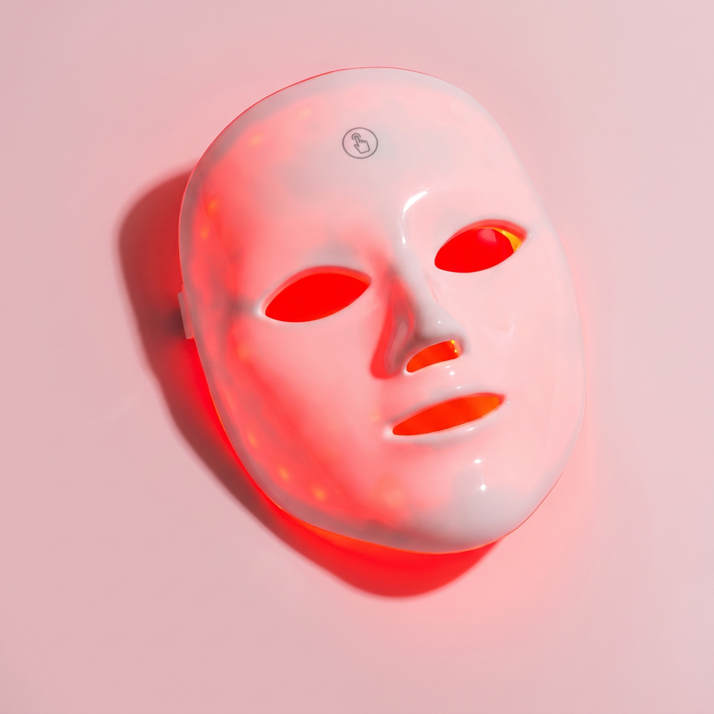 Rødt lys terapi ansiktsmaske - 7 LED - Blått og rødt lys - Kablet - Hjemmebruk | meowbutter