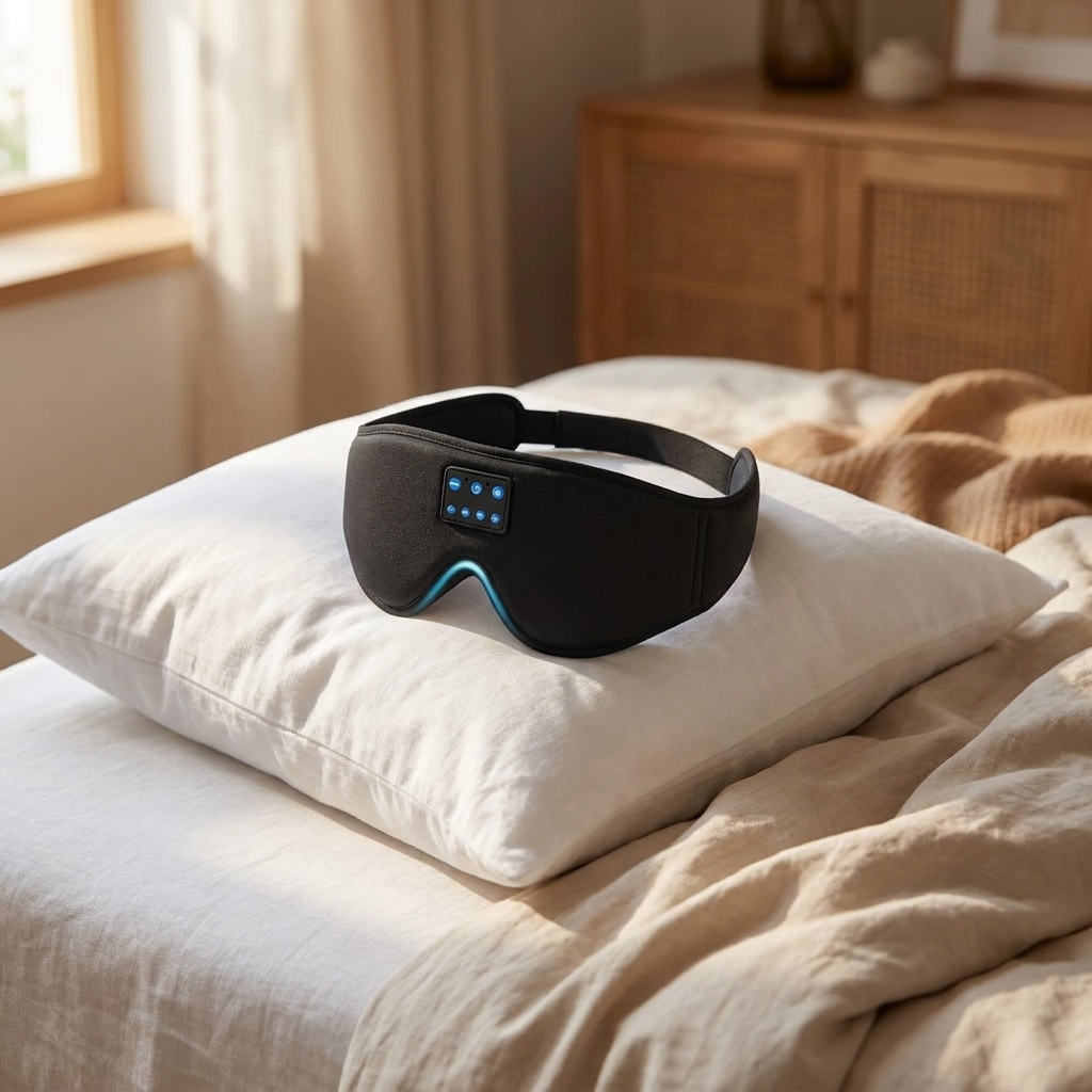 Bluetooth Sleep Mask - Built-In Headphones - 3D Contoured Comfort Fit | meowbutter