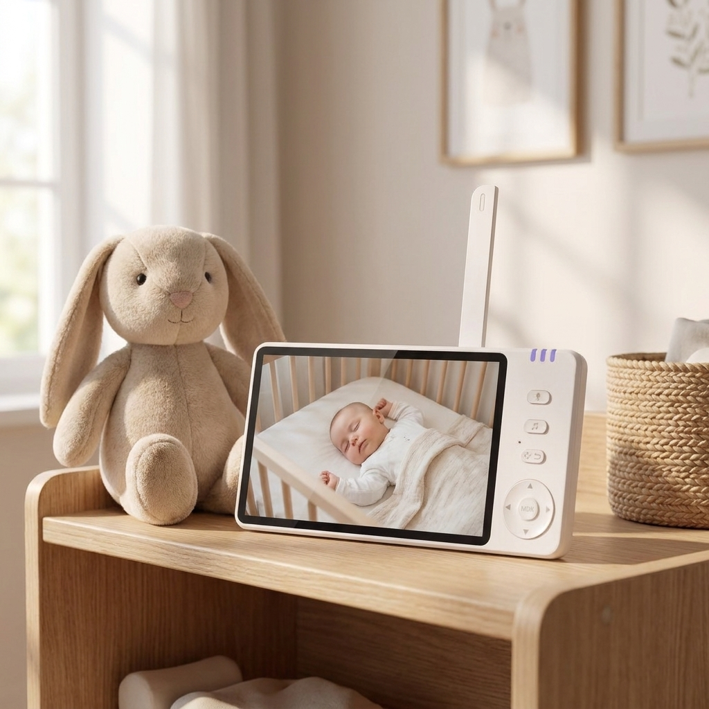 Dětská chůvička - HD kamera s otočením o 360 stupňů a nakláněním - vzdálené sledování dětského pokoje | meowbutter