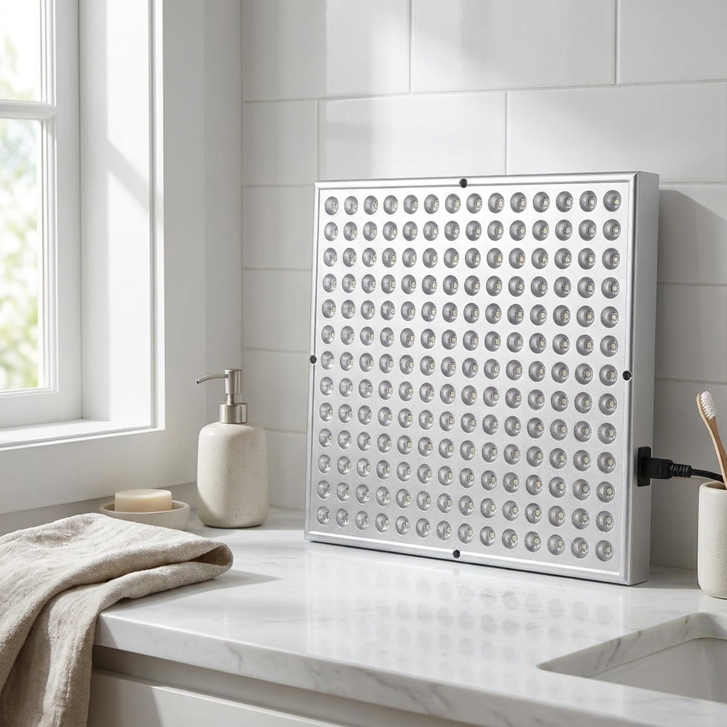 LED vörösfény-terápiás panel - 225 LED arc- és testhasználatra - bőrápoló wellness lámpa | meowbutter