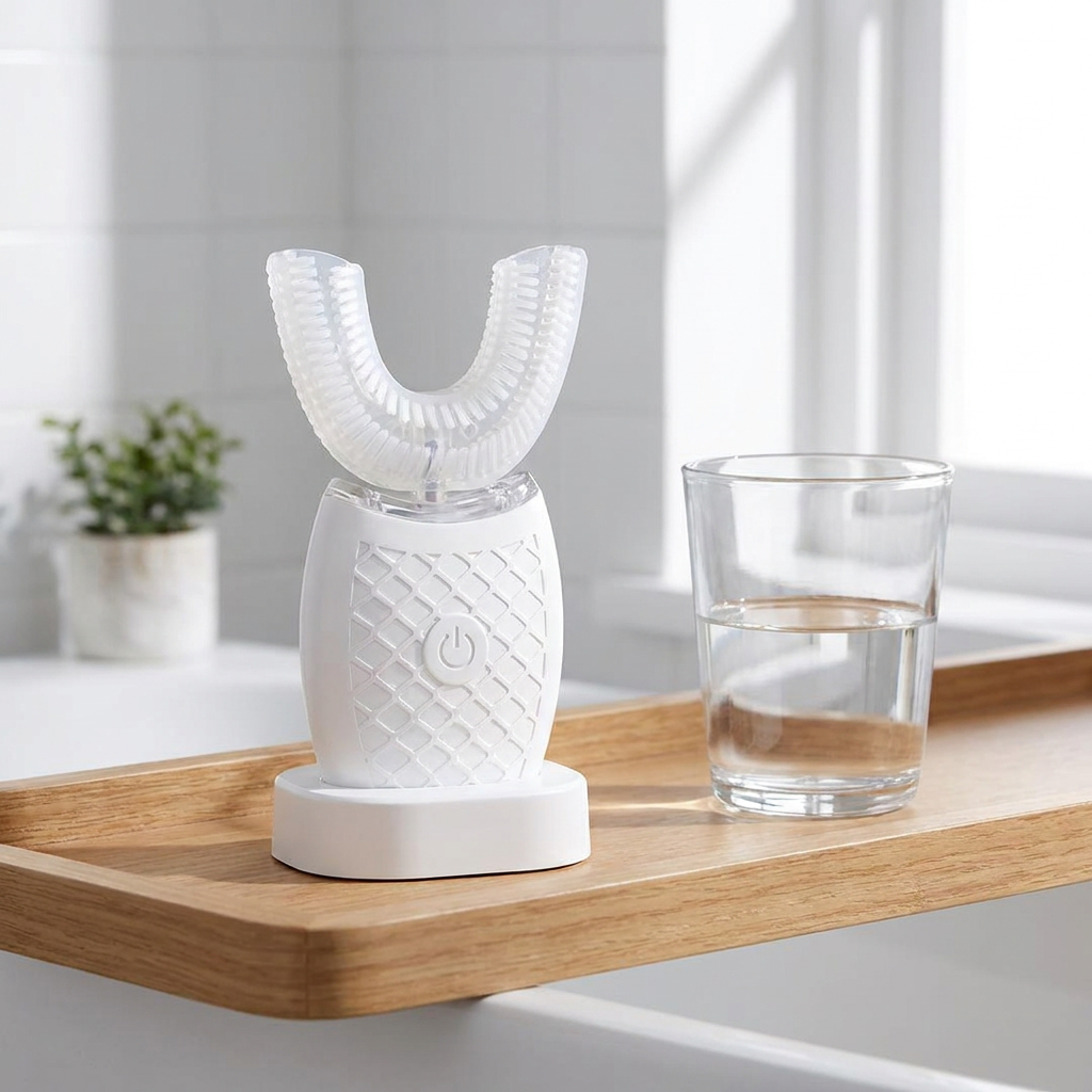 U-Shaped Electric Toothbrush - Silicone Brush Head - Automatic Sonic Clean | meowbutter