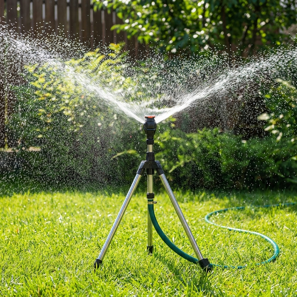 Aspersor de Tripé Giratório - Alta Pressão - Ferramenta Ajustável para Rega de Jardim | meowbutter