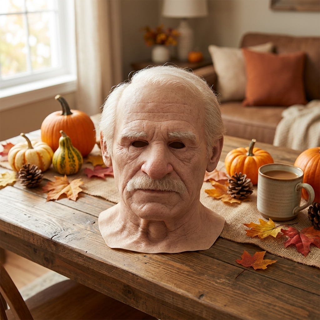 Realistic Latex Halloween Mask - Old Man Design - Costume Accessory | meowbutter
