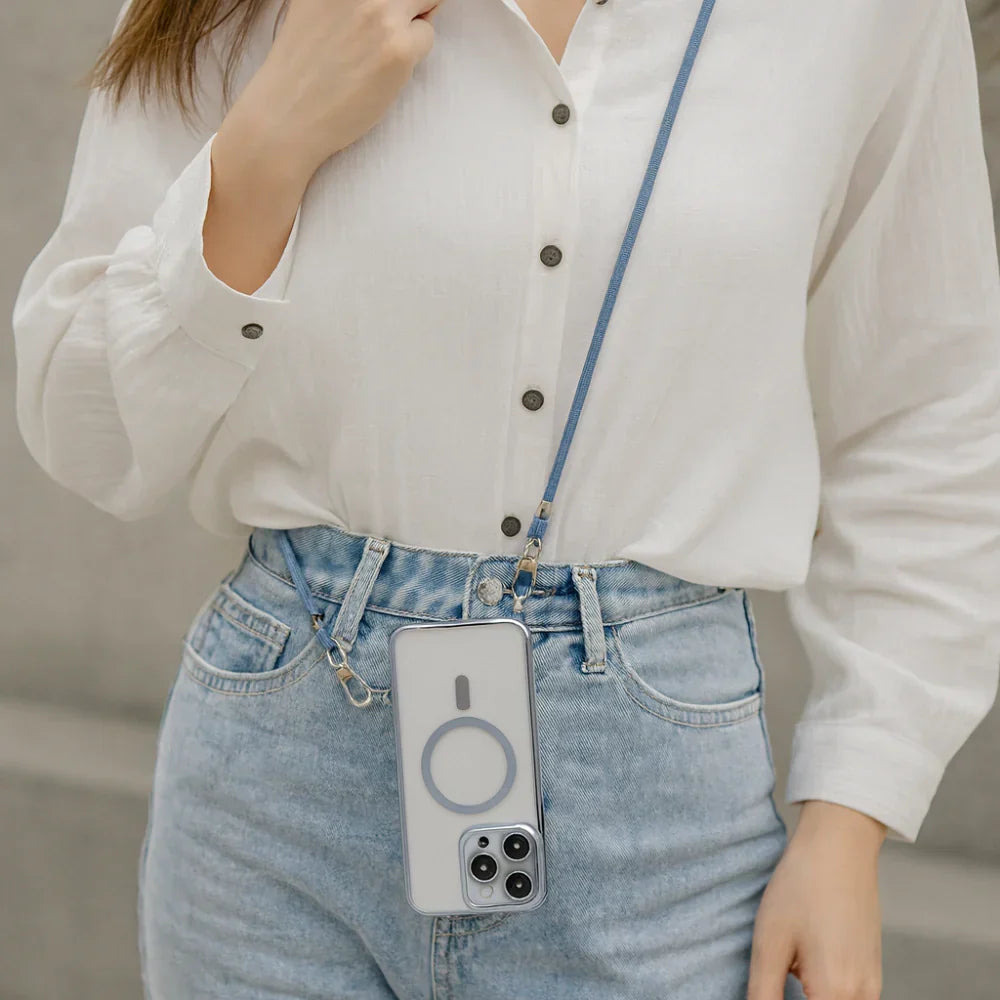 MagSafe-dwarse telefoontas — Koordriem en hoes