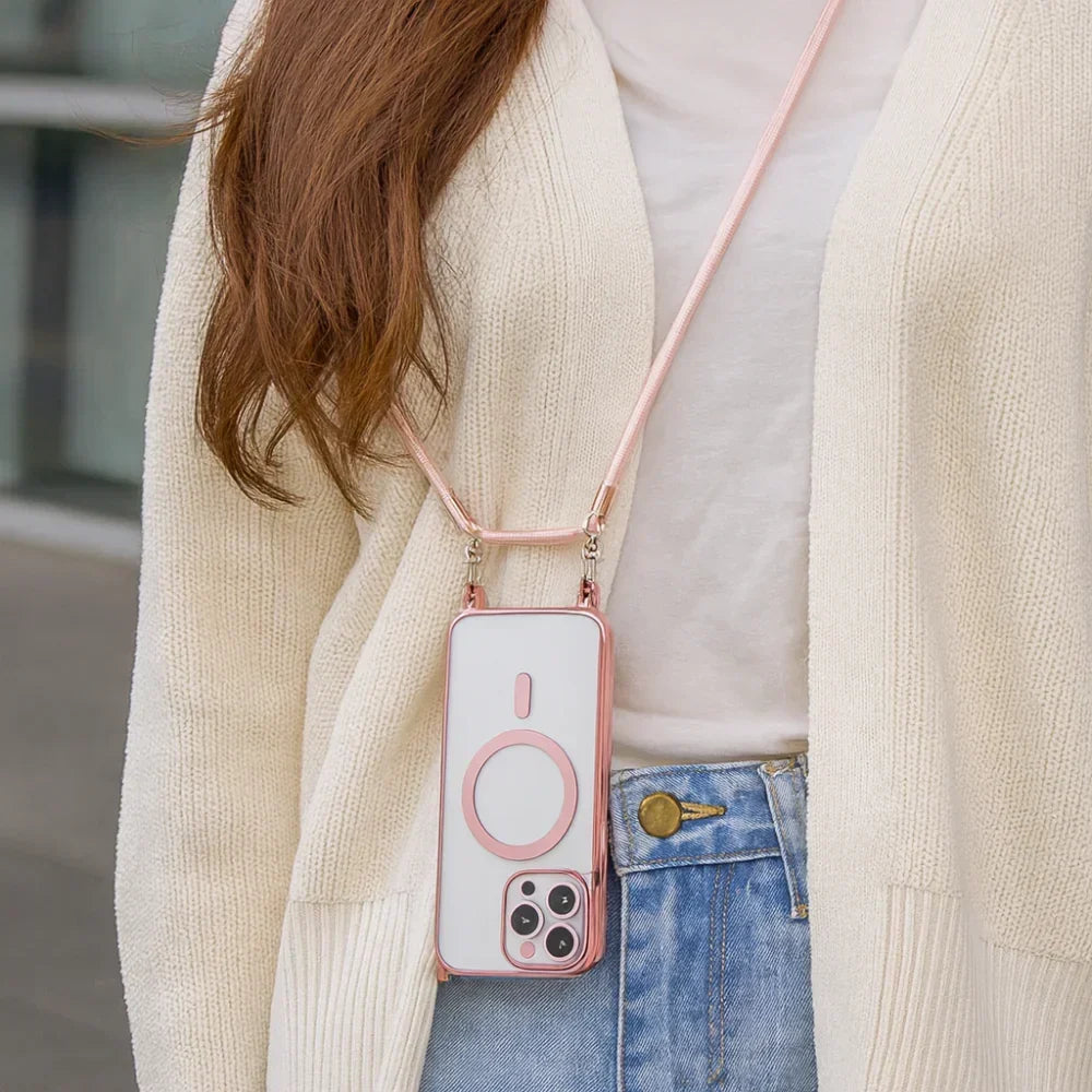 MagSafe-dwarse telefoontas — Koordriem en hoes
