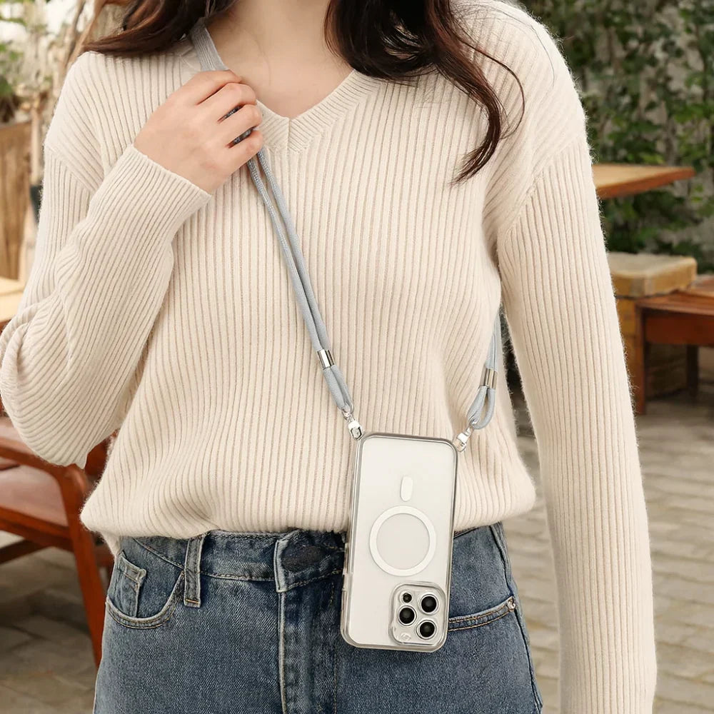 MagSafe-dwarse telefoontas — Koordriem en hoes