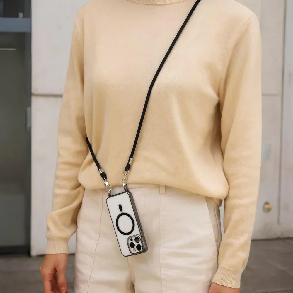 MagSafe-dwarse telefoontas — Koordriem en hoes