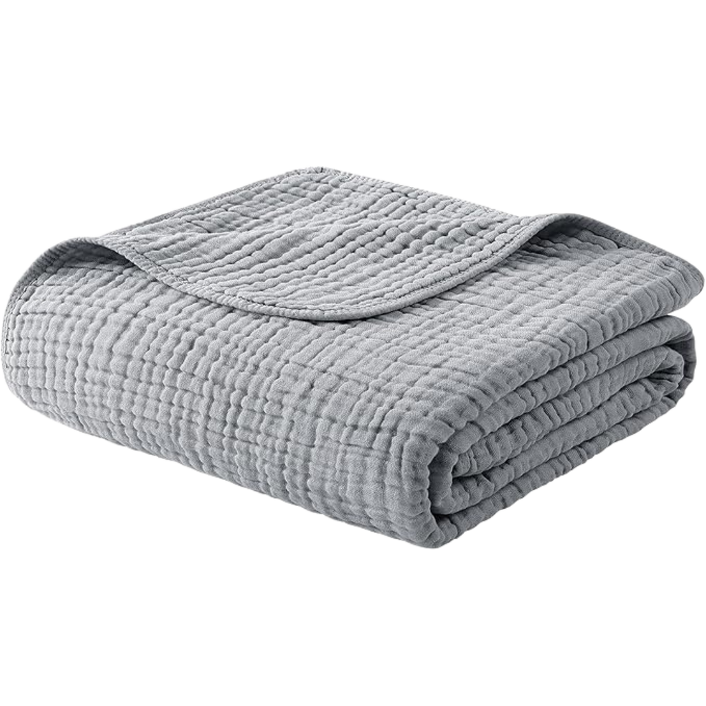 Klassische Decke mit Monogramm aus 100 % Musselin-Baumwolle