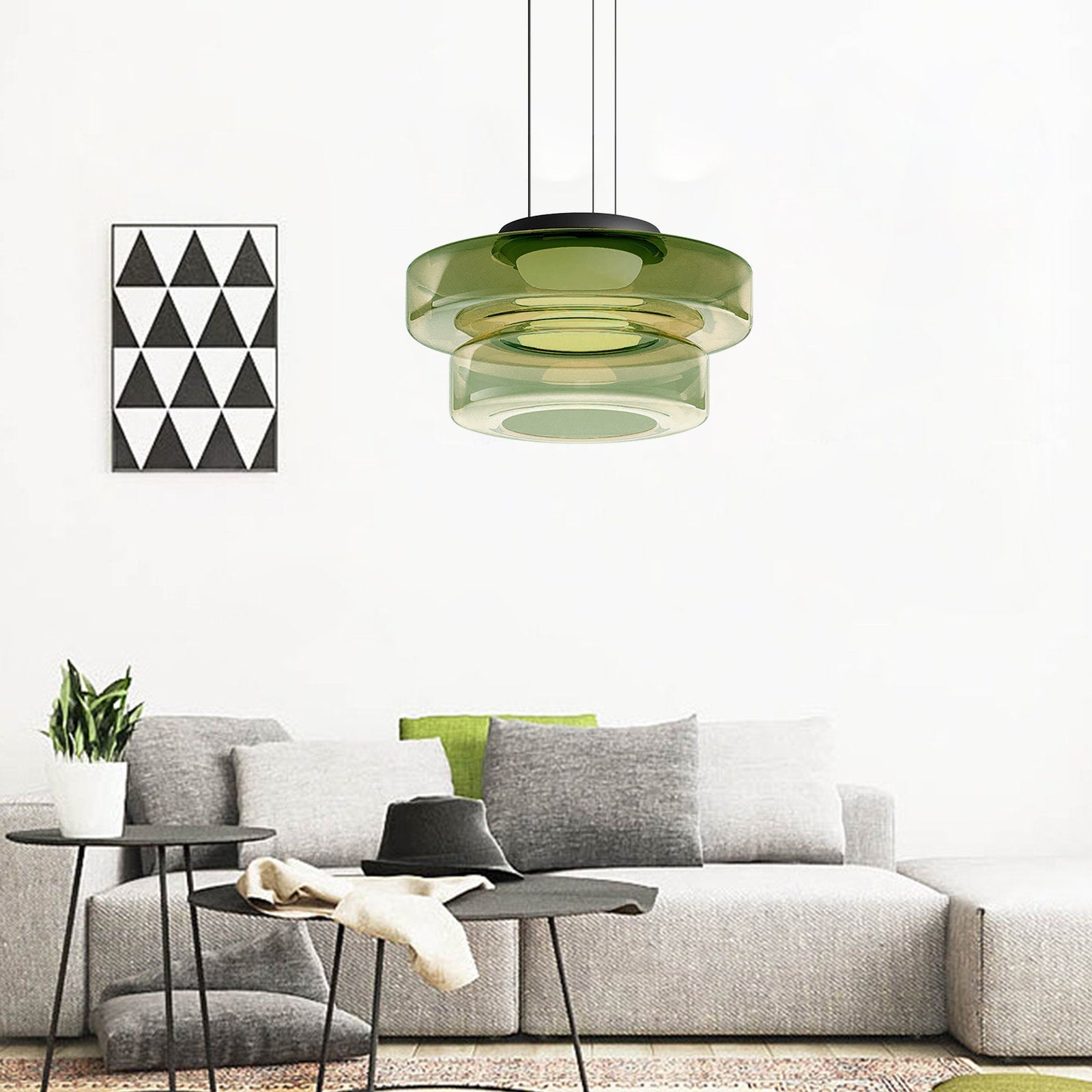 Glass Pendant Lamp | Bauhaus Style Hanging Light | Meowbutter