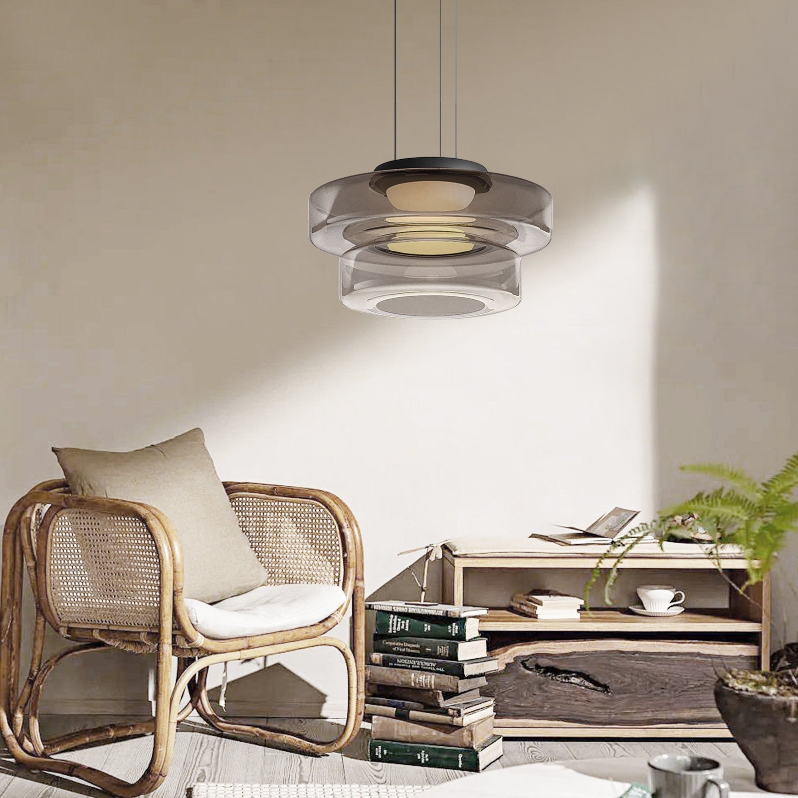 Glass Pendant Lamp | Bauhaus Style Hanging Light | Meowbutter