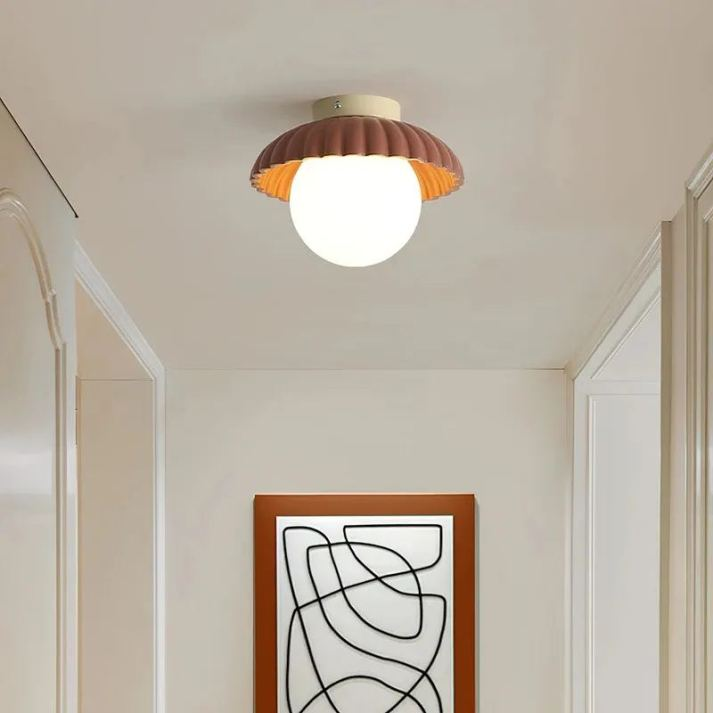 Lampada da soffitto per corridoio in ferro | Montatura moderna a plafone in vetro e metallo | Meowbutter
