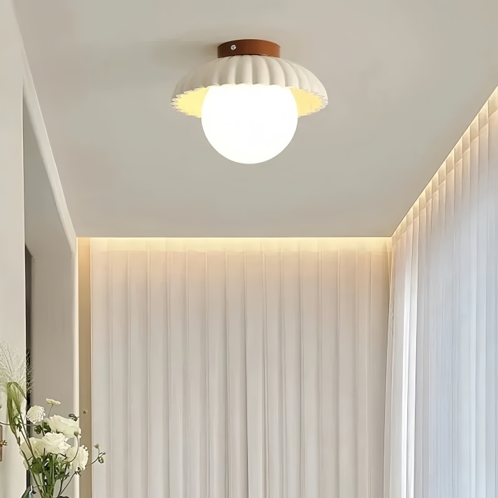 Lampada da soffitto per corridoio in ferro | Montatura moderna a plafone in vetro e metallo | Meowbutter