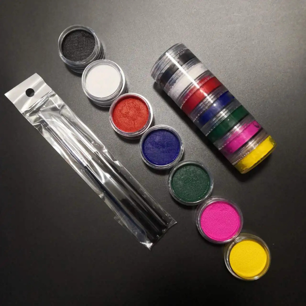 Kit de peinture corporelle arc-en-ciel Split Cake — Palette de pigments solubles dans l'eau