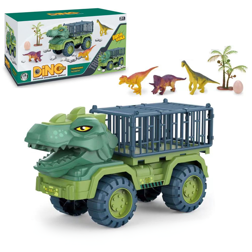 Set di giochi con camion giocattolo per dinosauri, gabbia, veicolo e personaggio | Meowbutter