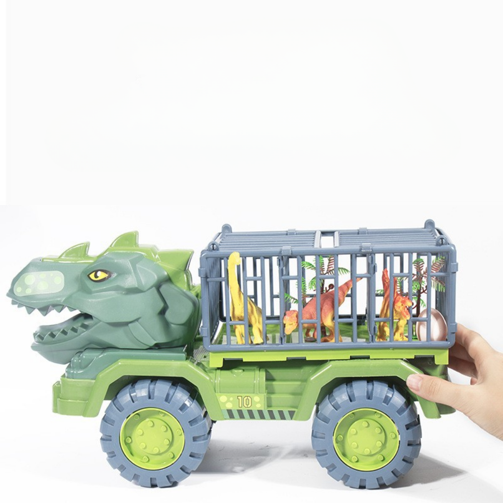 Set di giochi con camion giocattolo per dinosauri, gabbia, veicolo e personaggio | Meowbutter