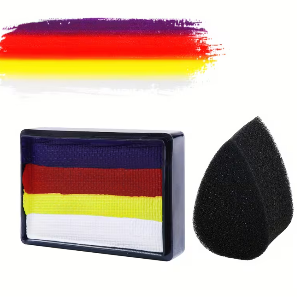 Sada duhových neonových barev na tělo - 30g vodou rozpustná paleta s rozdělenými odstíny