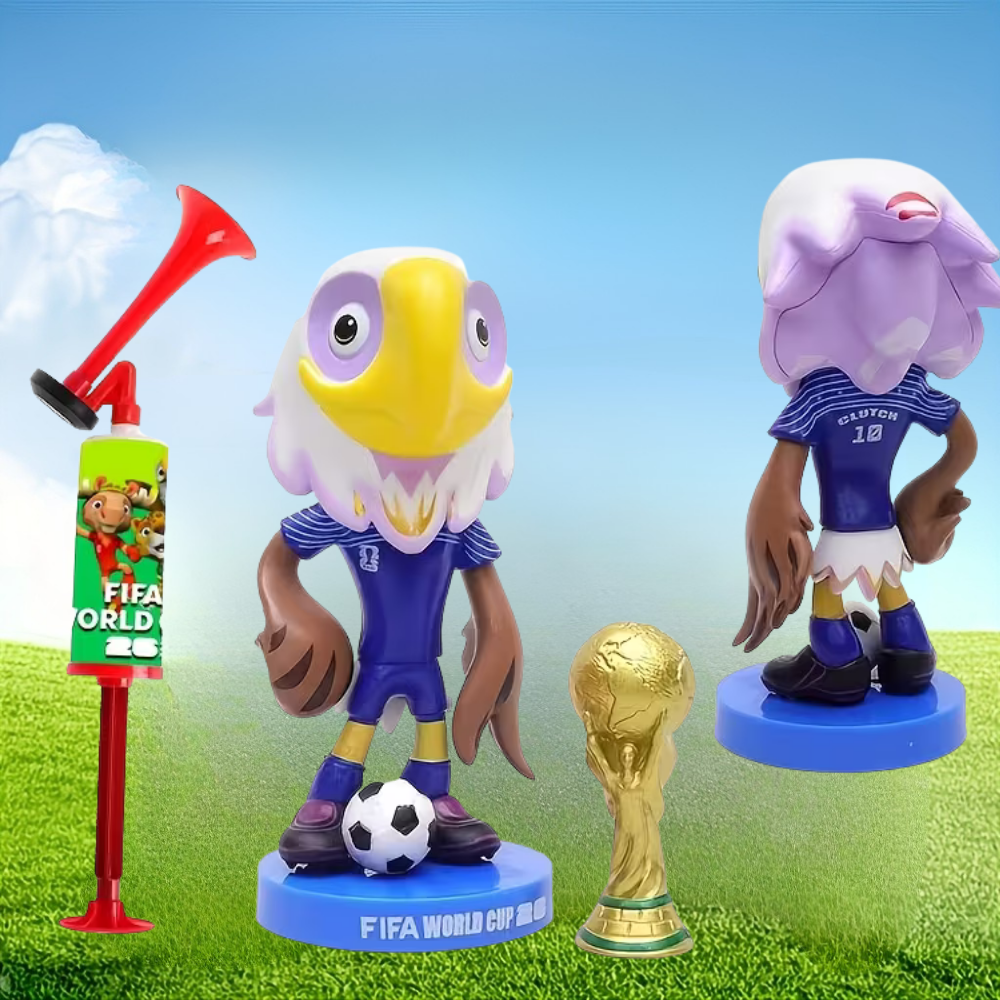 2-Piece Air Horn Kit — Integrated Megaphone Projector And Sculpted Mascot Figurine