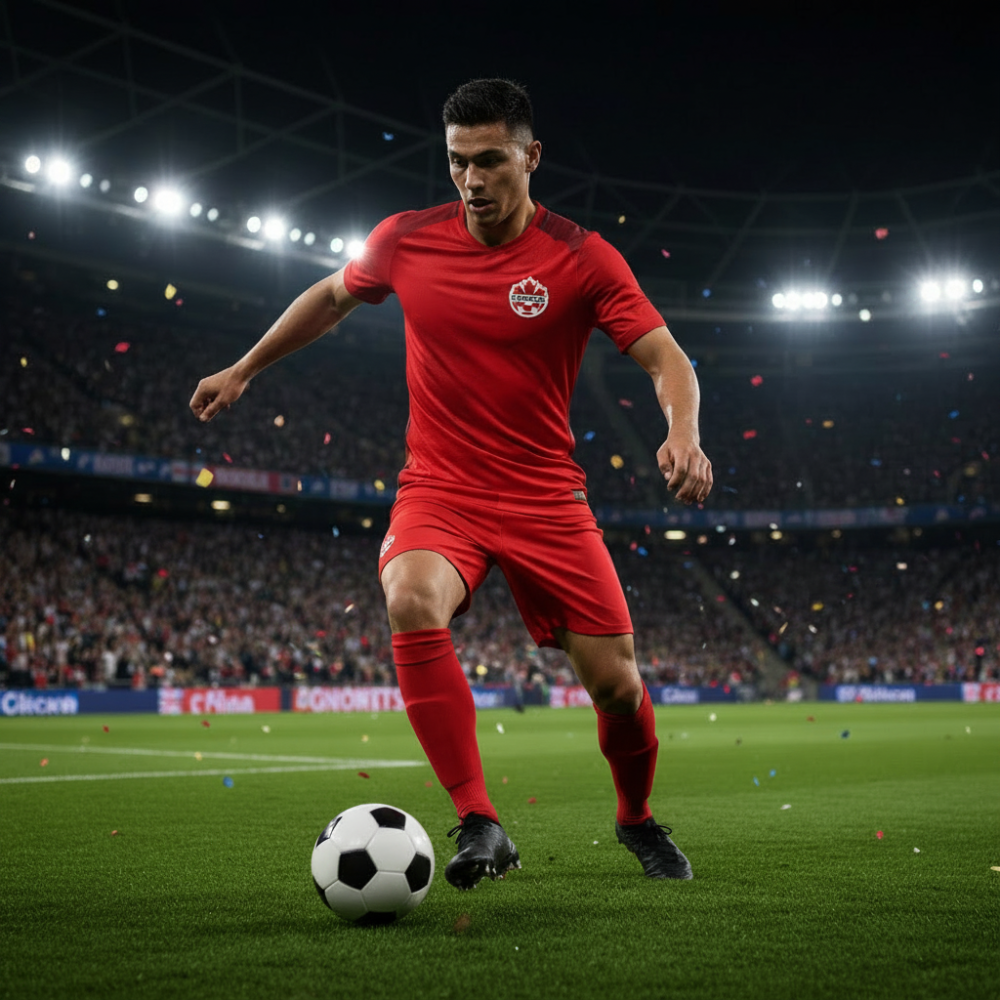 Maglia da calcio Canada Coppa del Mondo 2026 ad asciugatura rapida — Tessuto leggero traspirante che allontana l'umidità