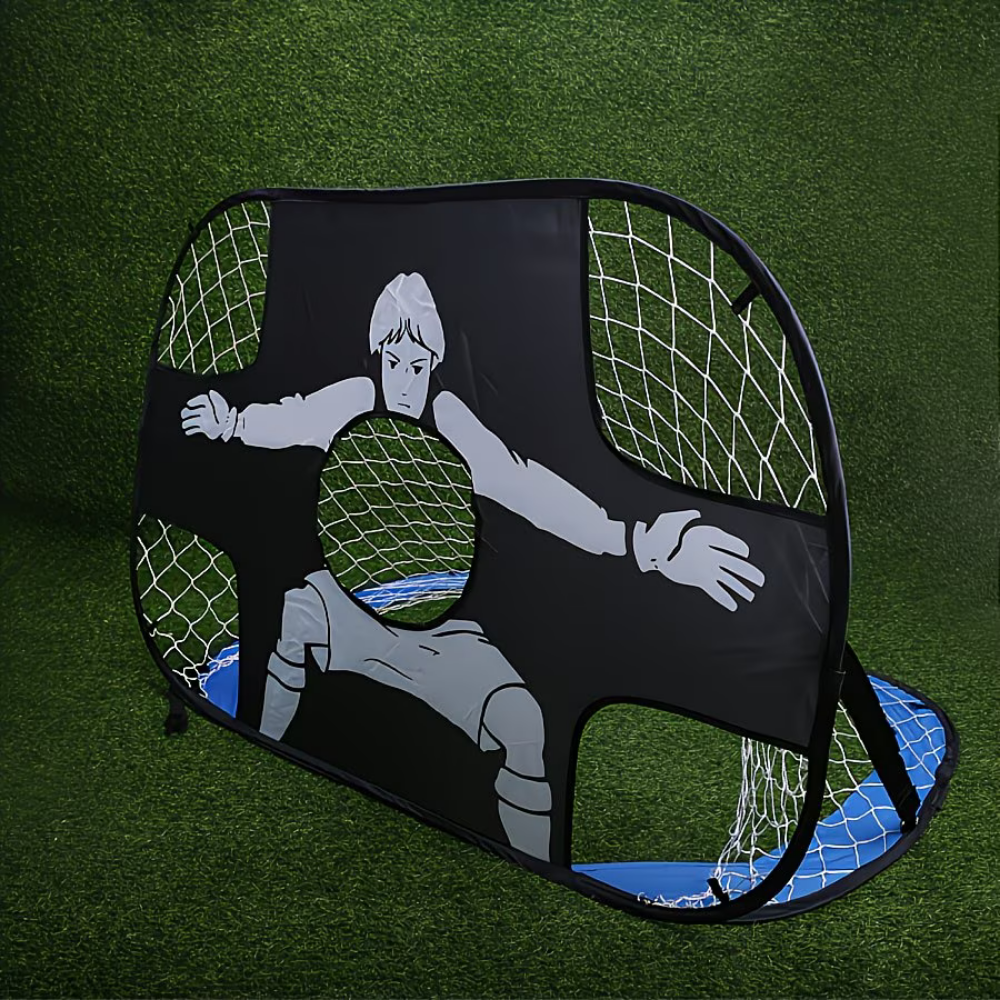 Zusammenklappbares tragbares Fußballtor - kompakter Kickback-Rebounder mit Zielnetz