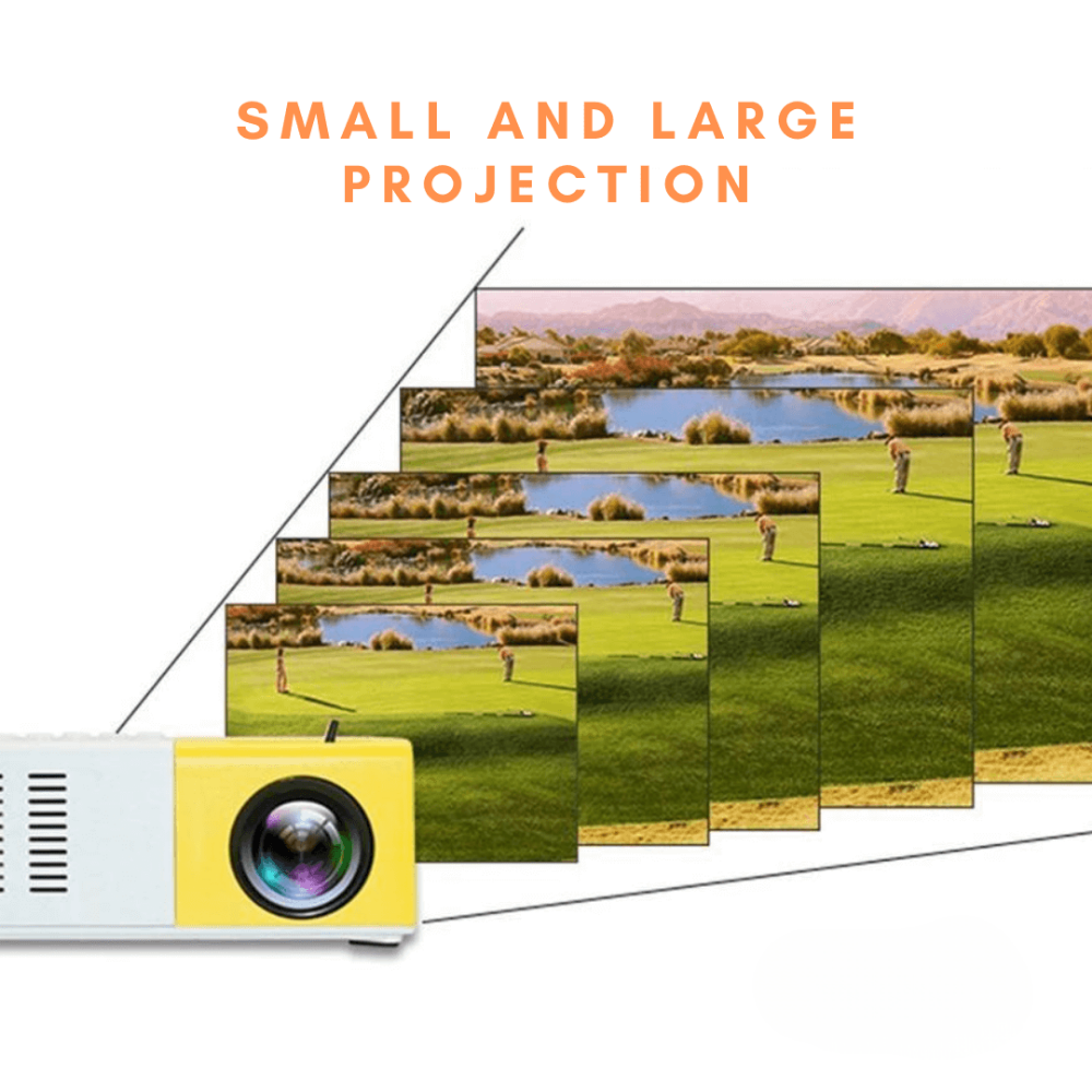 World Cup Compact Projector — HDMI Port, 100-Inch Projection