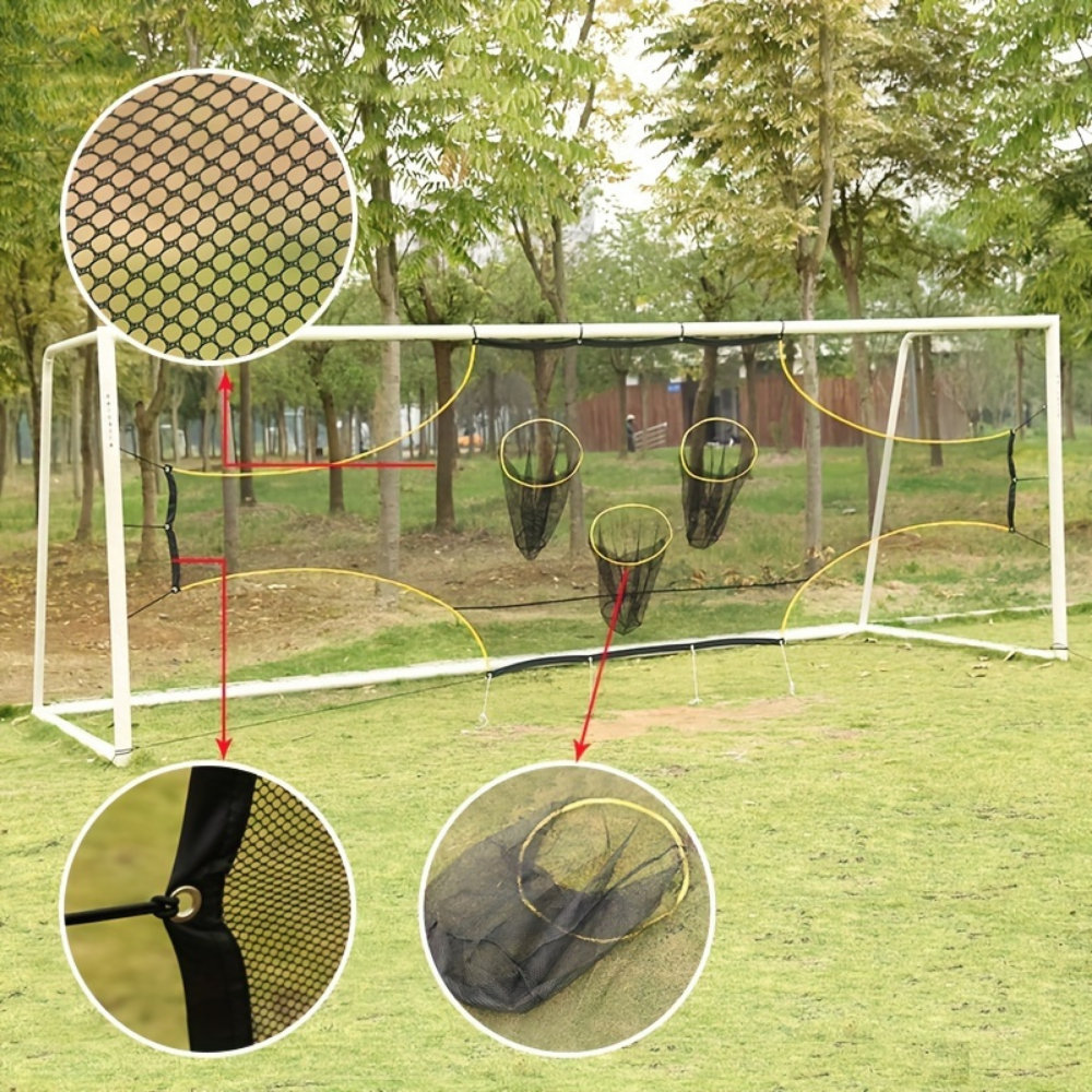 Rete portatile per allenamento di calcio — Pannello bersaglio rimovibile a più fori