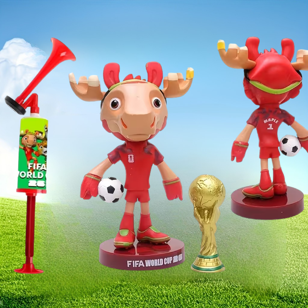 2-Piece Air Horn Kit — Integrated Megaphone Projector And Sculpted Mascot Figurine
