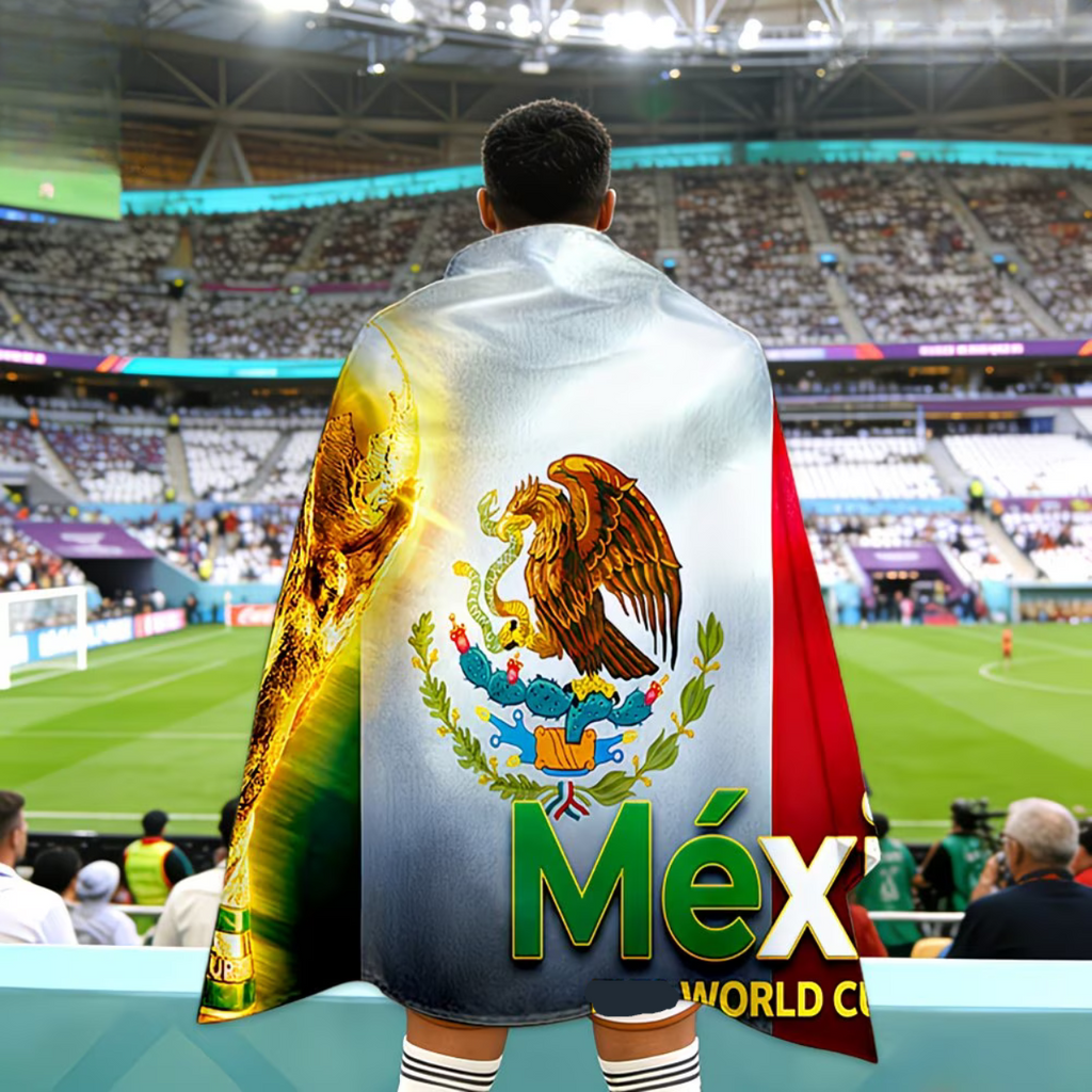 Mexico Soccer Flag Cape — Draped Fan Cloak