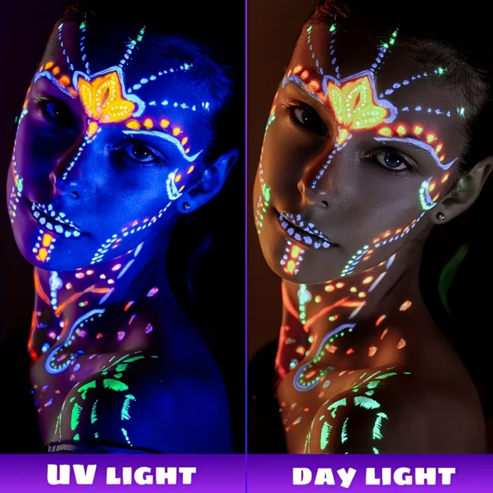 6-teiliges Neon-UV-Leuchtkörperfarben-Set