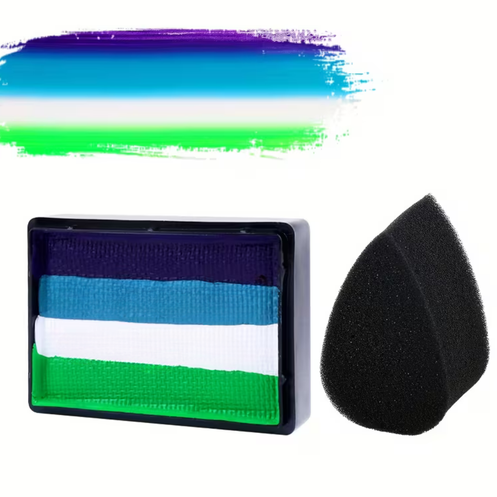 Sada neonových barev na tělo pro fotbalový míč - UV zářivá paleta Split Cake