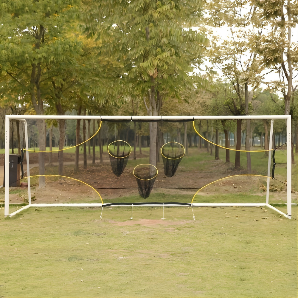 Rete portatile per allenamento di calcio — Pannello bersaglio rimovibile a più fori