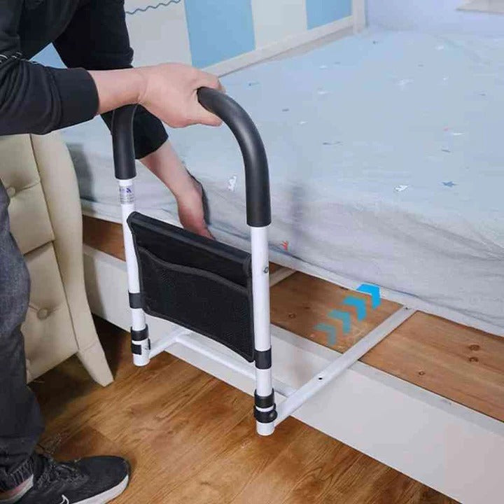 Barra de Cama para Idosos - Aço Reforçado - Pegada Almofadada - Sem Ferramentas - Regular, Lateral e Ajustável | meowbutter