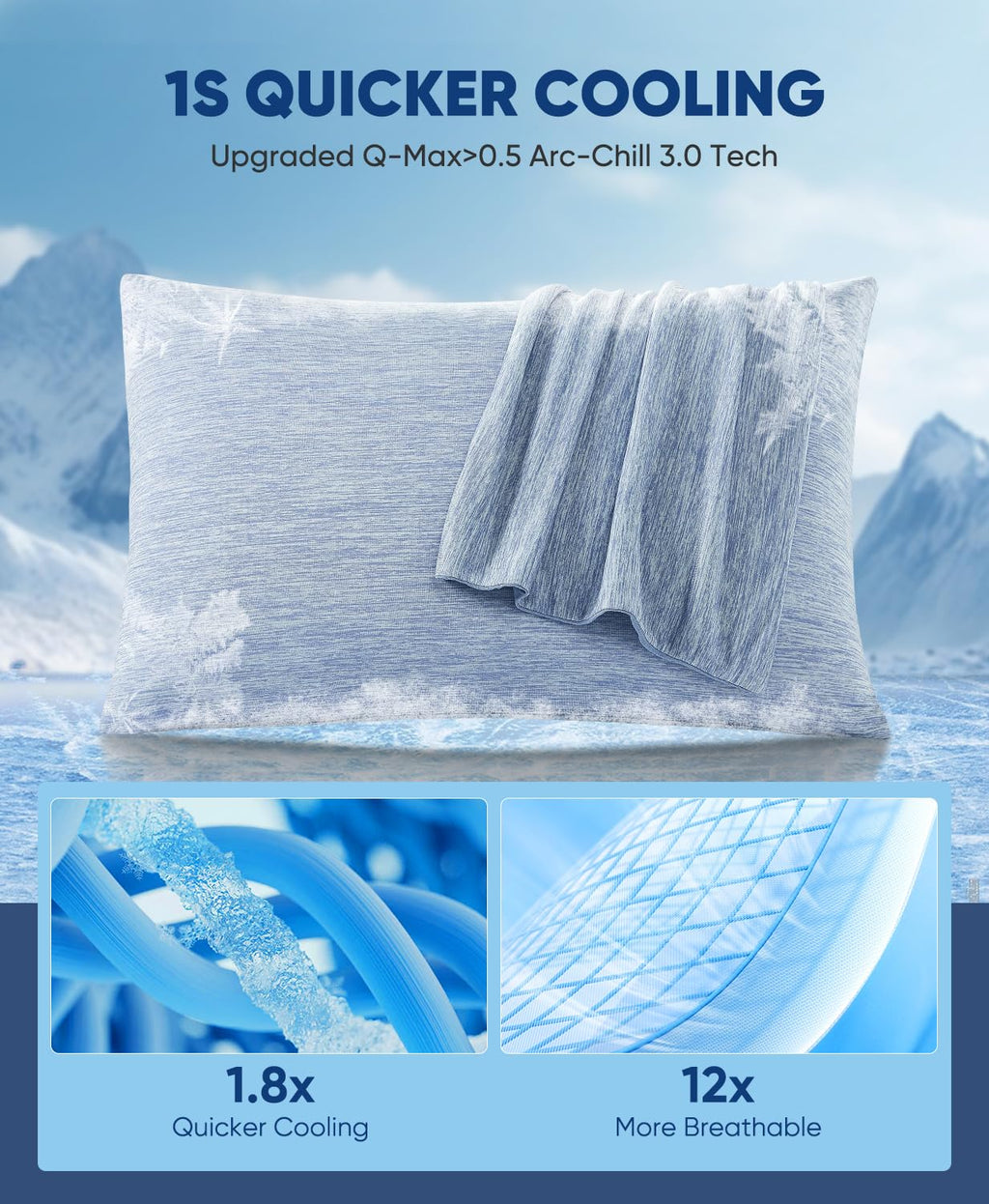 Premium Double-Sided Cooling Pillowcases for Hot Sleepers