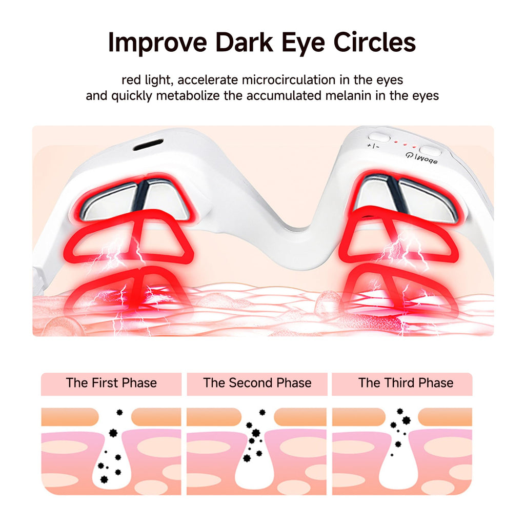 LED Eye Massager for Puffiness, Dark Circles and Smoother-Looking Skin