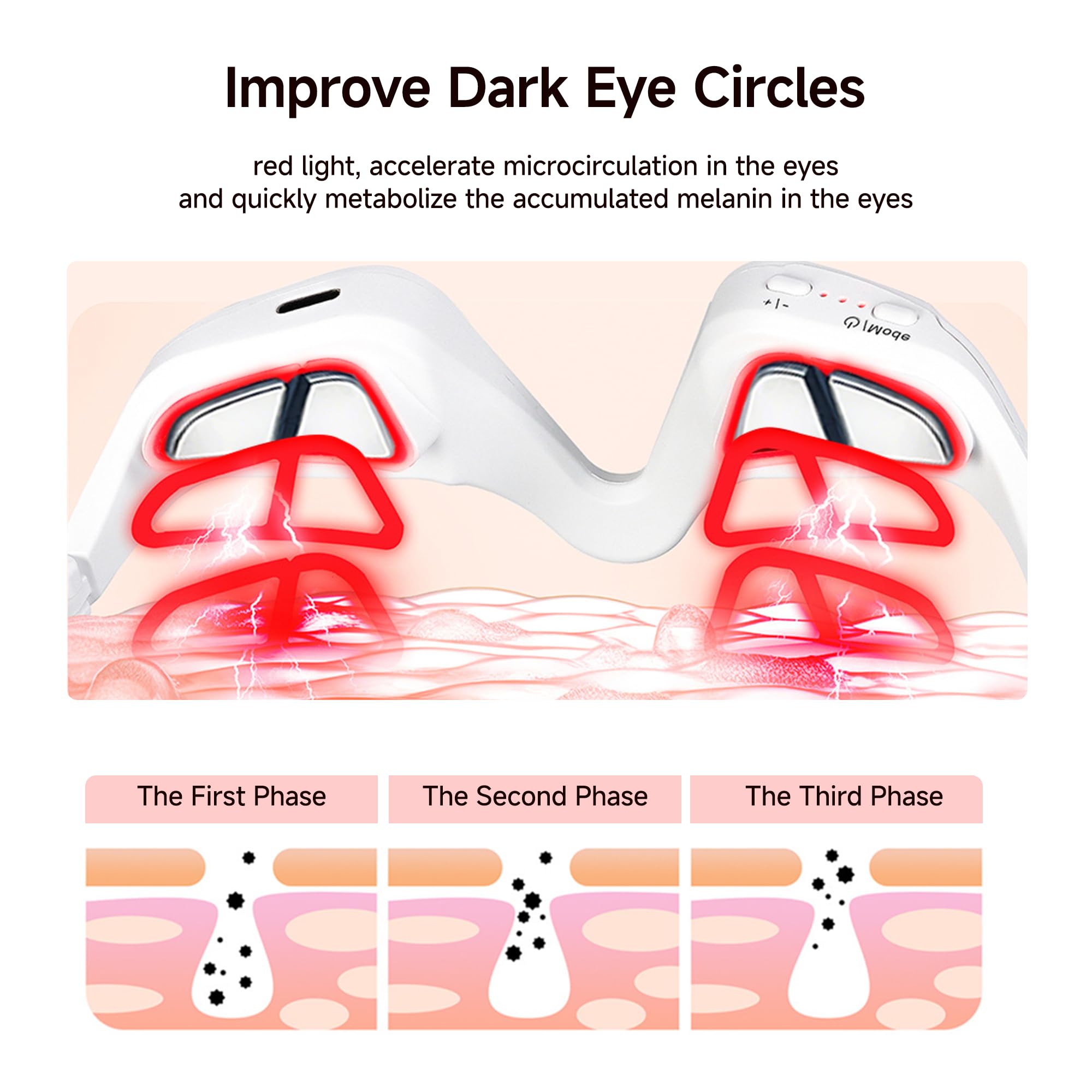 LED Eye Massager for Puffiness, Dark Circles and Smoother-Looking Skin