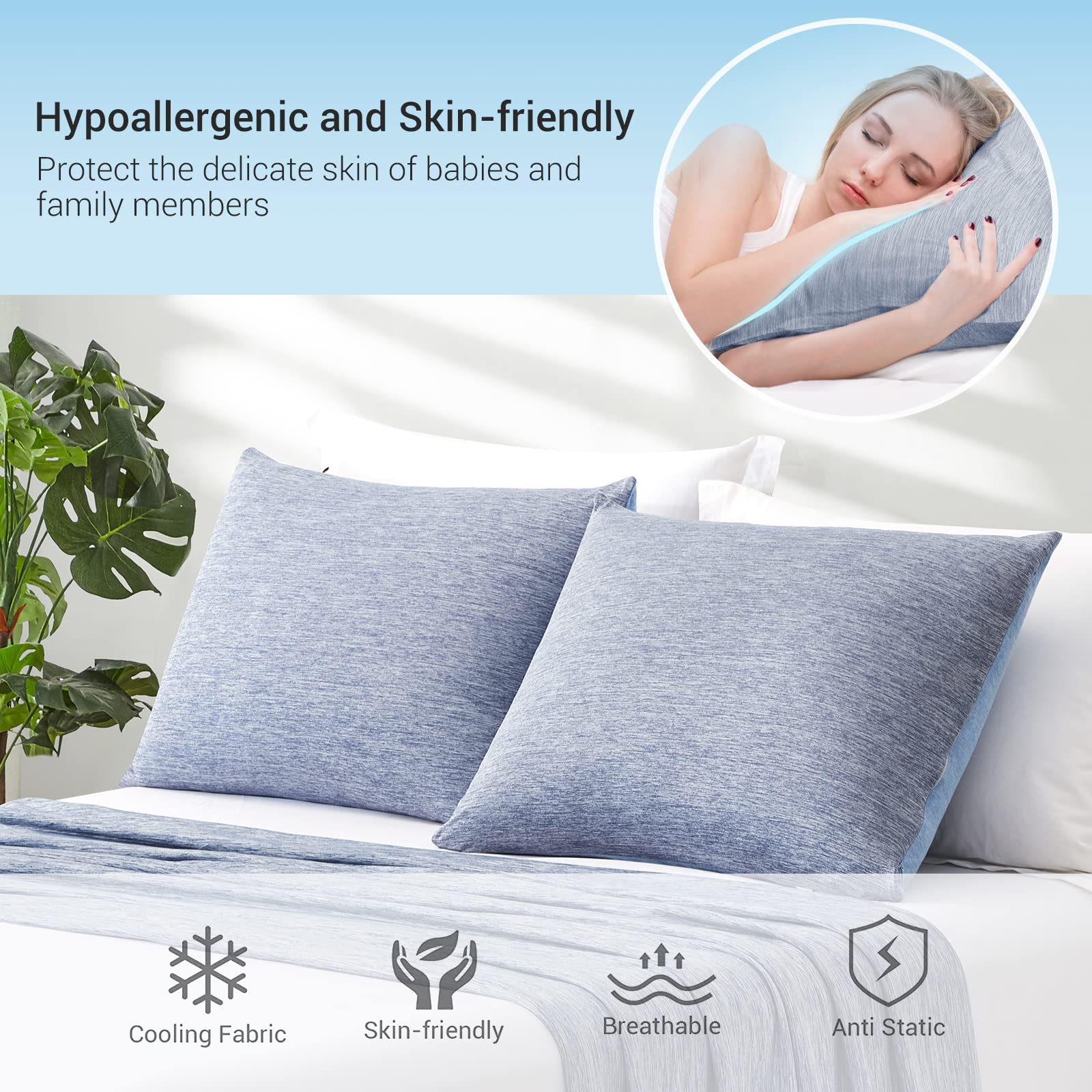 Premium Double-Sided Cooling Pillowcases for Hot Sleepers