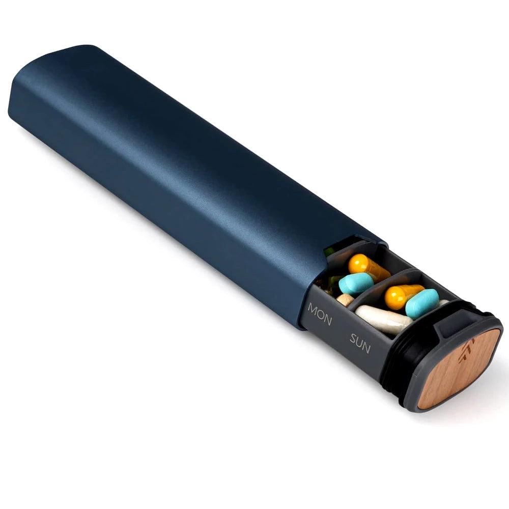Weekly Pill Organiser - Wooden & Aluminium Design - 7-Day Medication Case | meowbutter