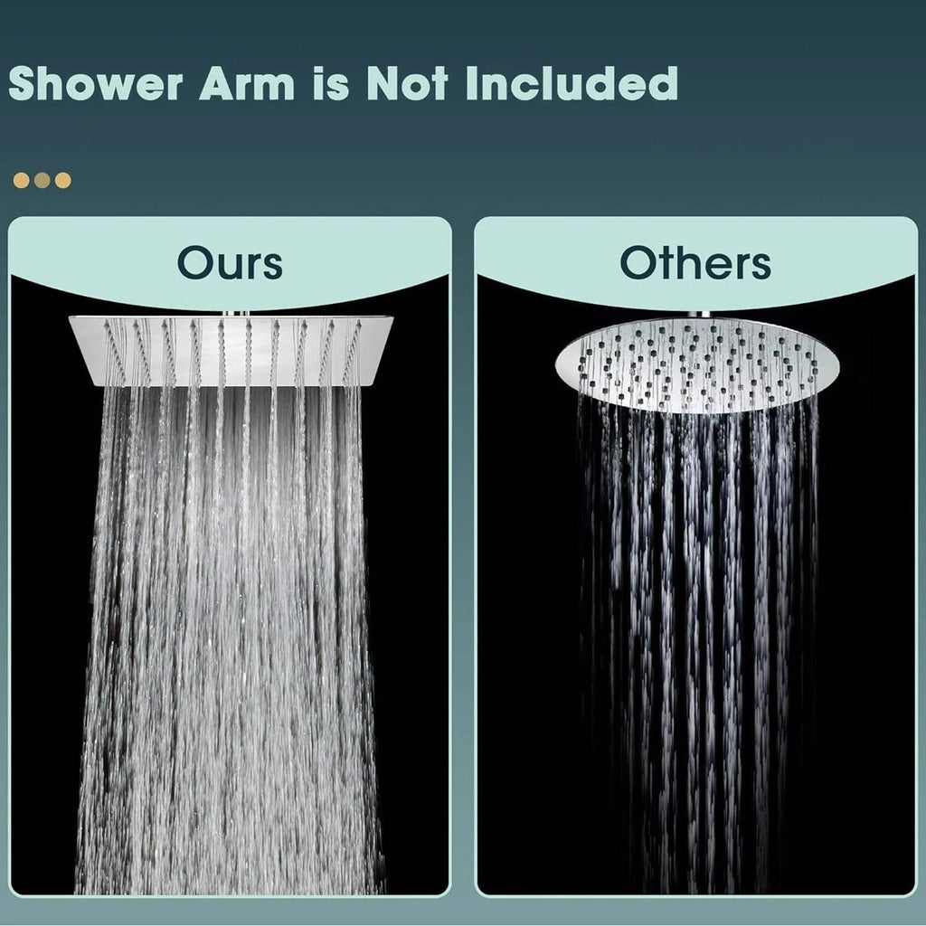 Soffione Doccia a Pioggia da Soffitto - 16 Pollici con Filtro - Design Ultra Sottile | meowbutter
