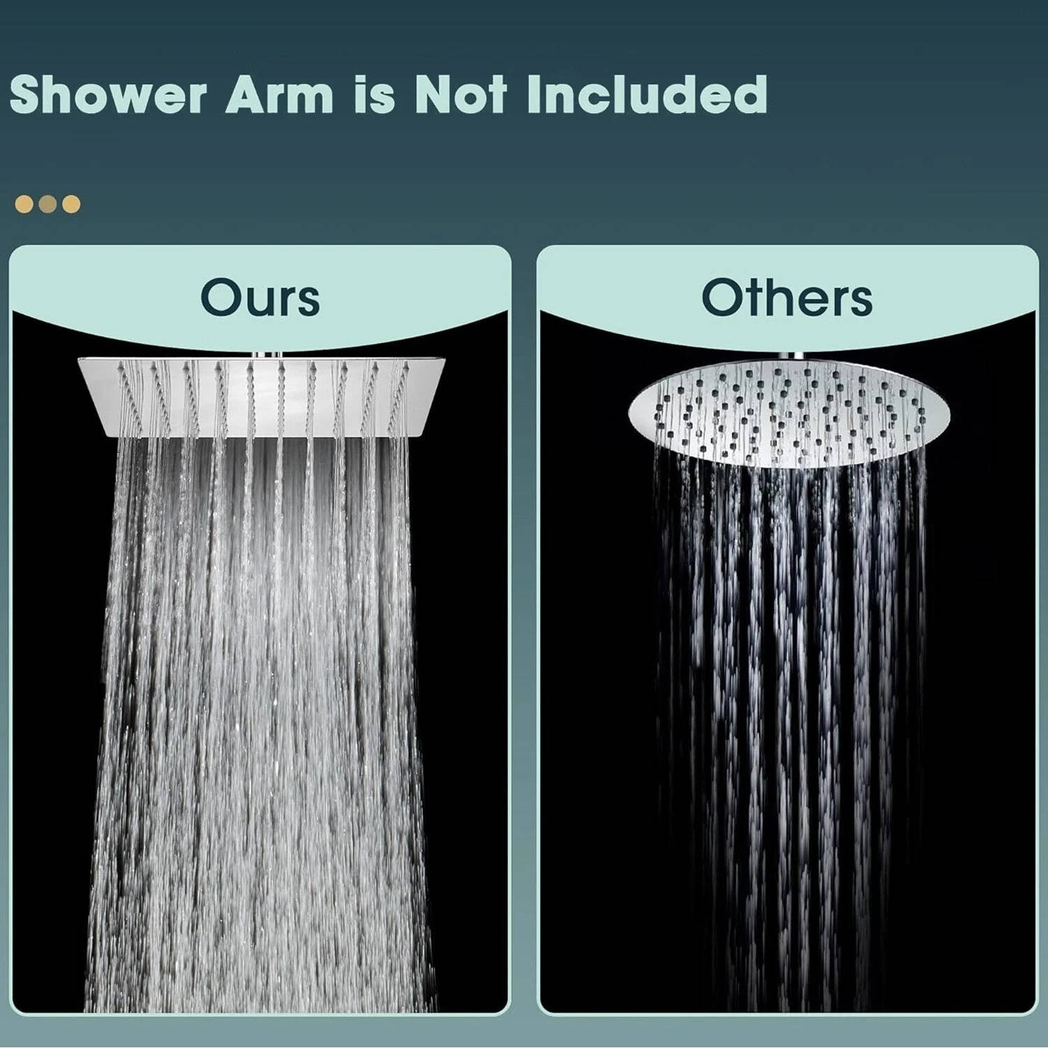 Soffione Doccia a Pioggia da Soffitto - 16 Pollici con Filtro - Design Ultra Sottile | meowbutter