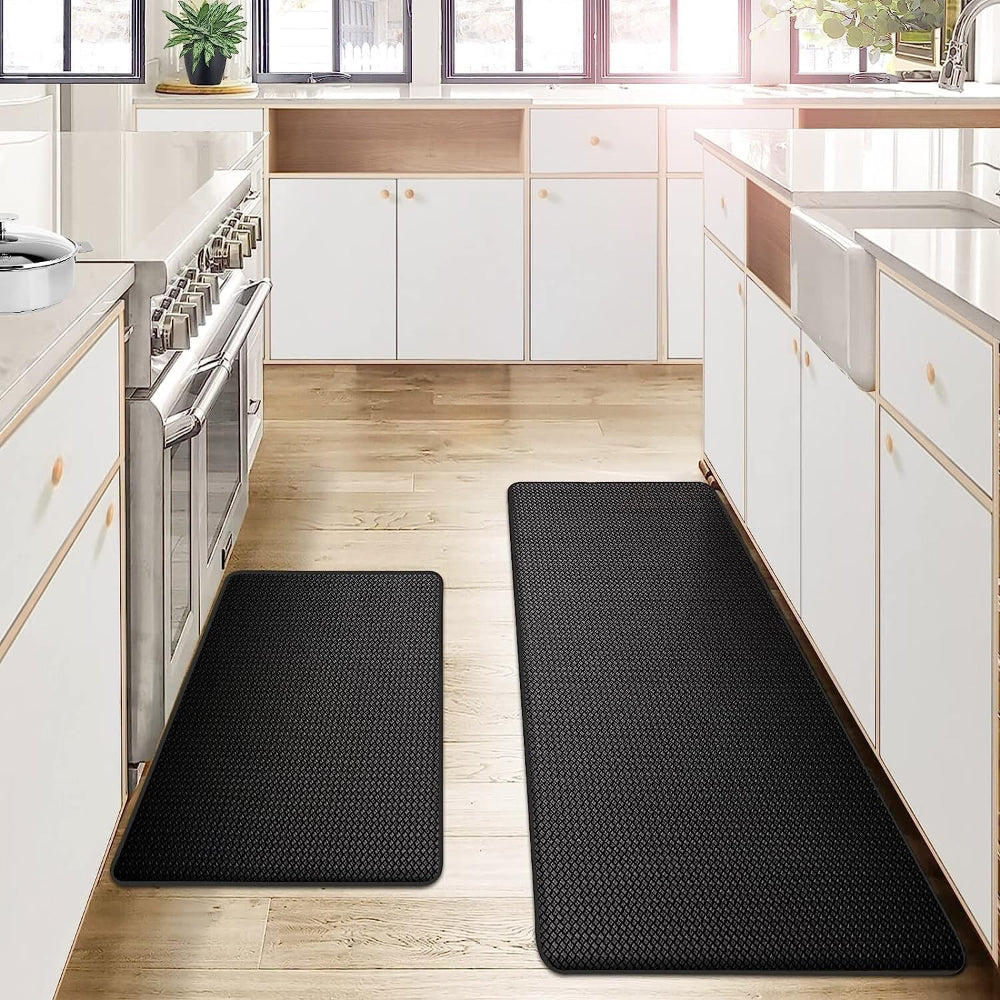 Ergonomic Cushioned Kitchen Mat — Resilient Foam Core, Non-Slip PVC Shell