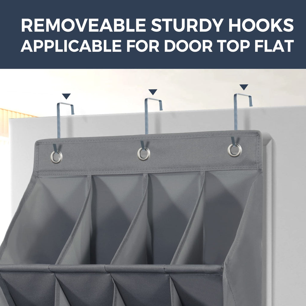 Over Door Shoe Organizer With Multiple Pockets For Shoes And Accessories