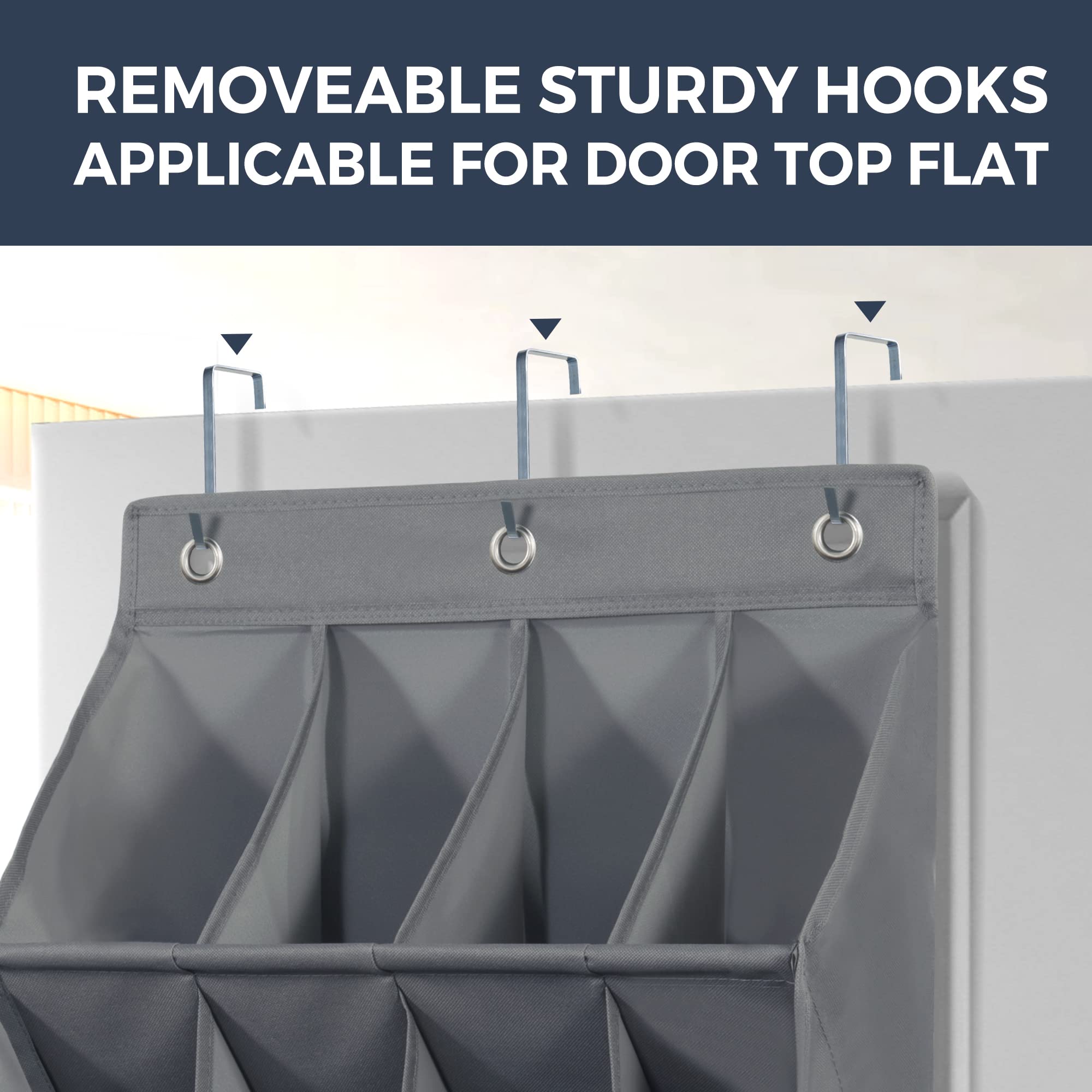 Over Door Shoe Organizer With Multiple Pockets For Shoes And Accessories