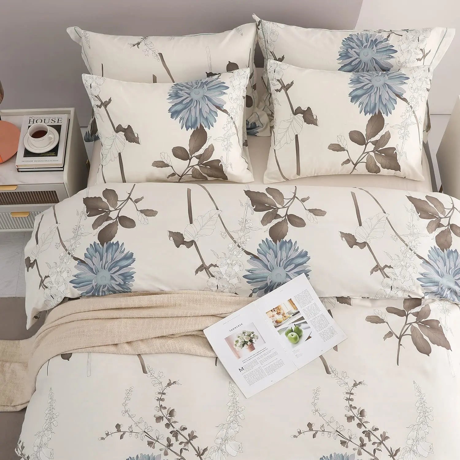 Luxe Botanical Floral 4-Piece Bedding Set