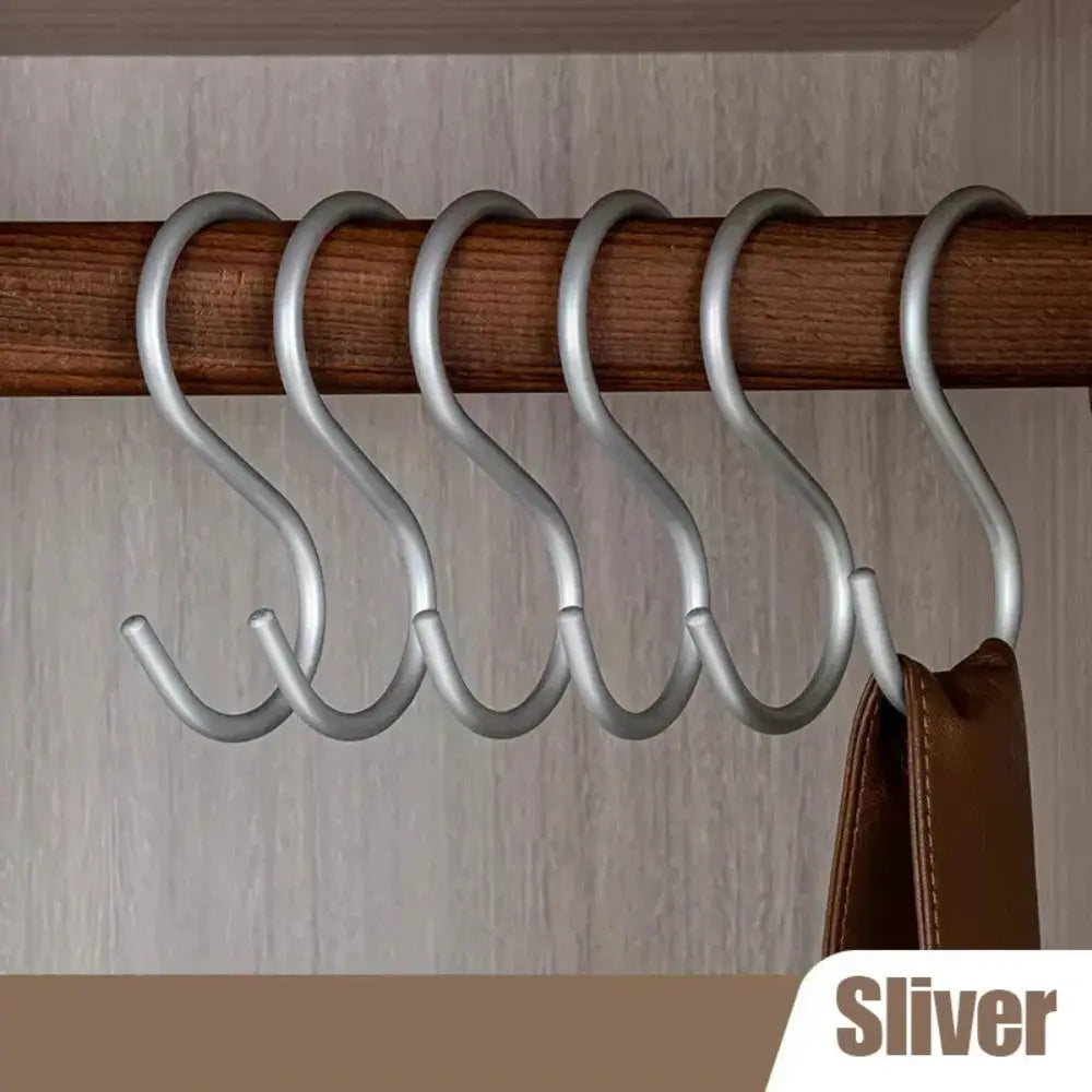 Multipurpose Aluminium S-Shaped Hooks Matte Finish, 5-Piece Set