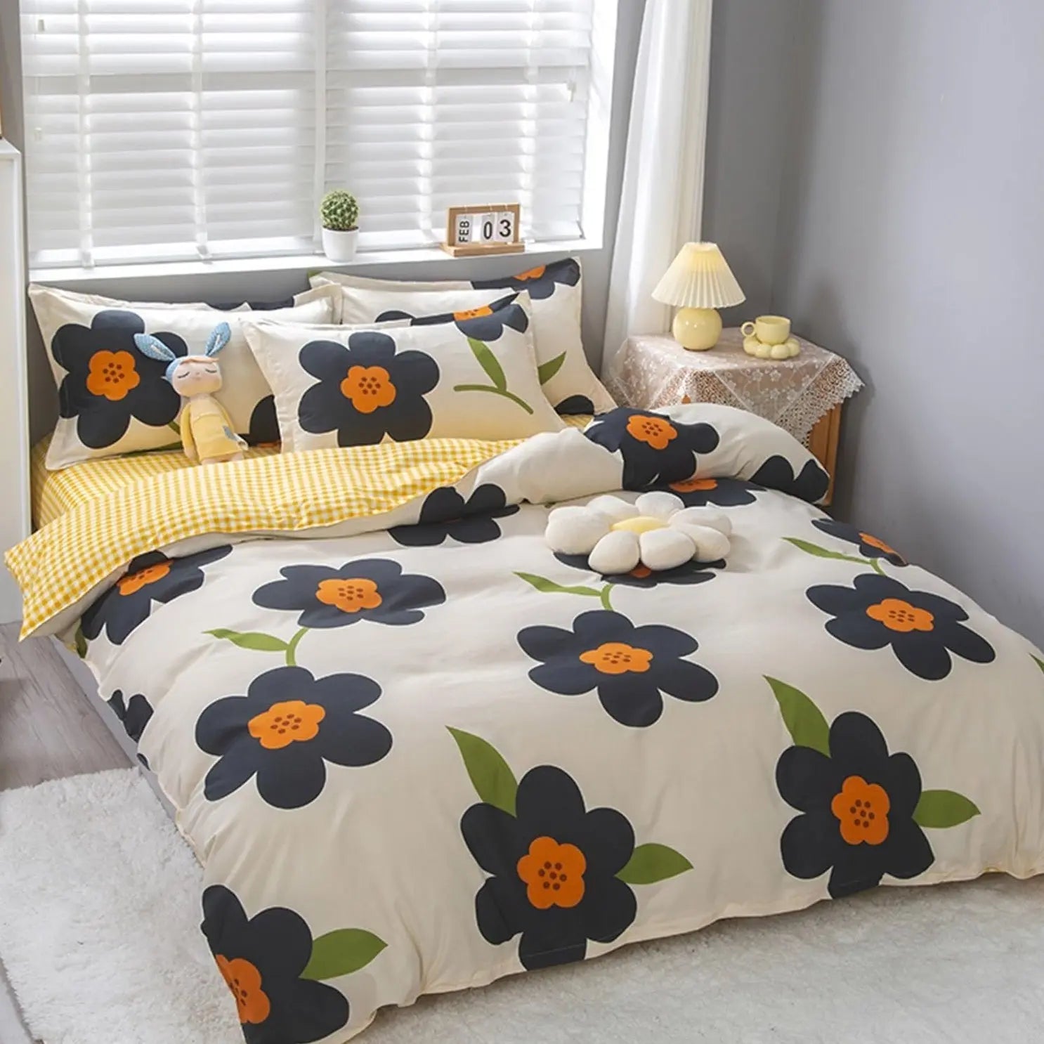 Luxe Botanical Floral 4-Piece Bedding Set
