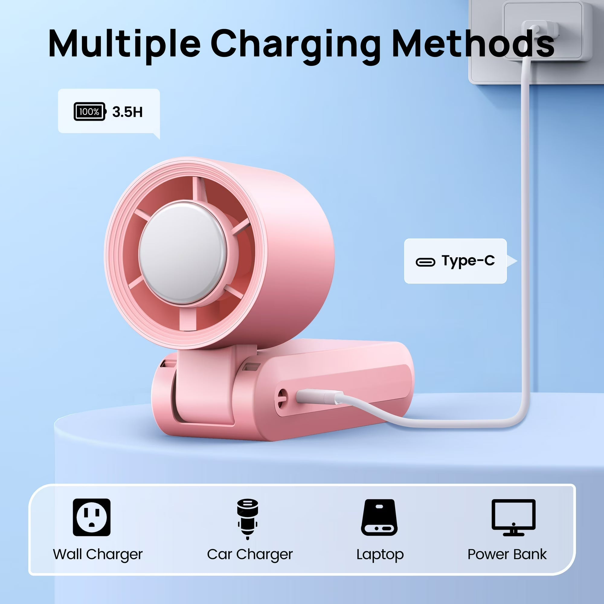 Ice Cooler Handheld Turbo Fan For Travel And Daily Use