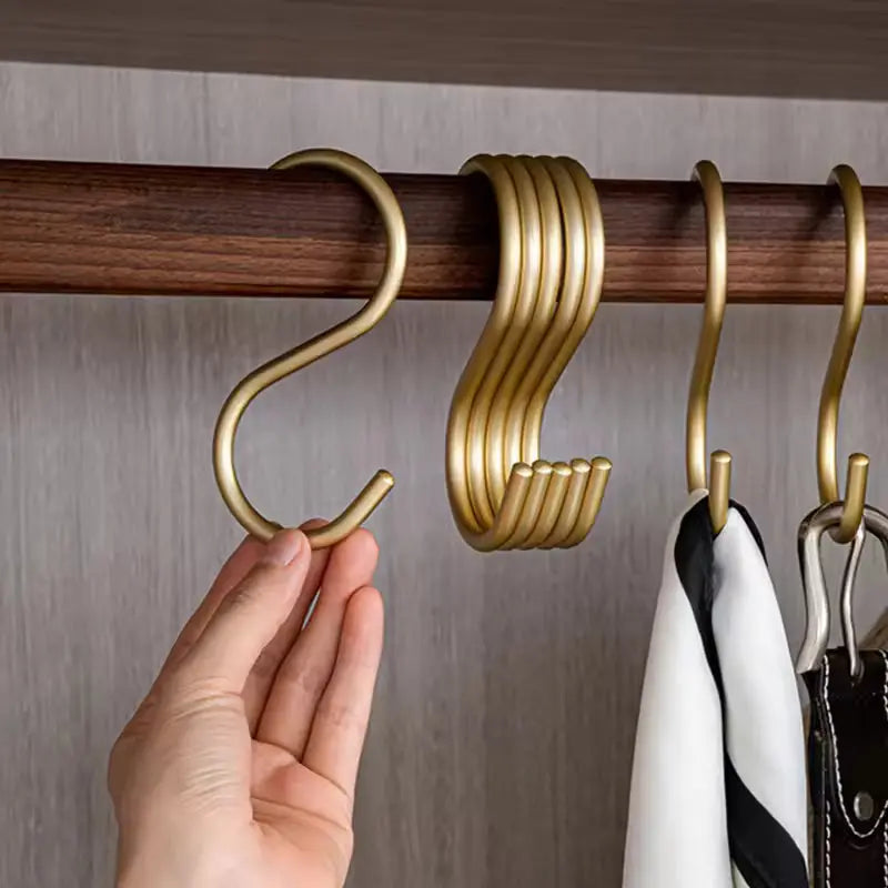 Multipurpose Aluminium S-Shaped Hooks Matte Finish, 5-Piece Set
