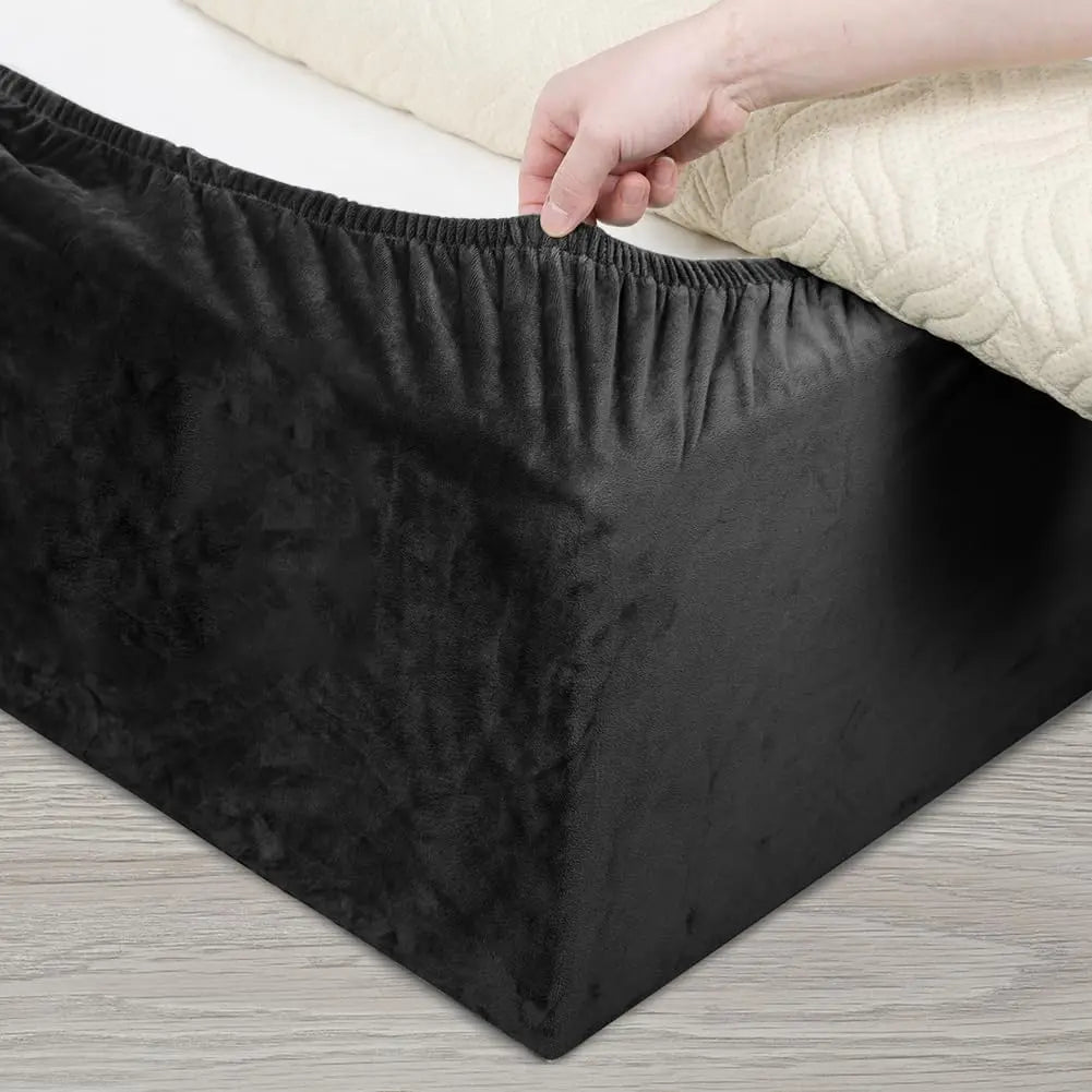 Velvet Bed Skirt With Wrap Design For Divan Frames And Base Edges