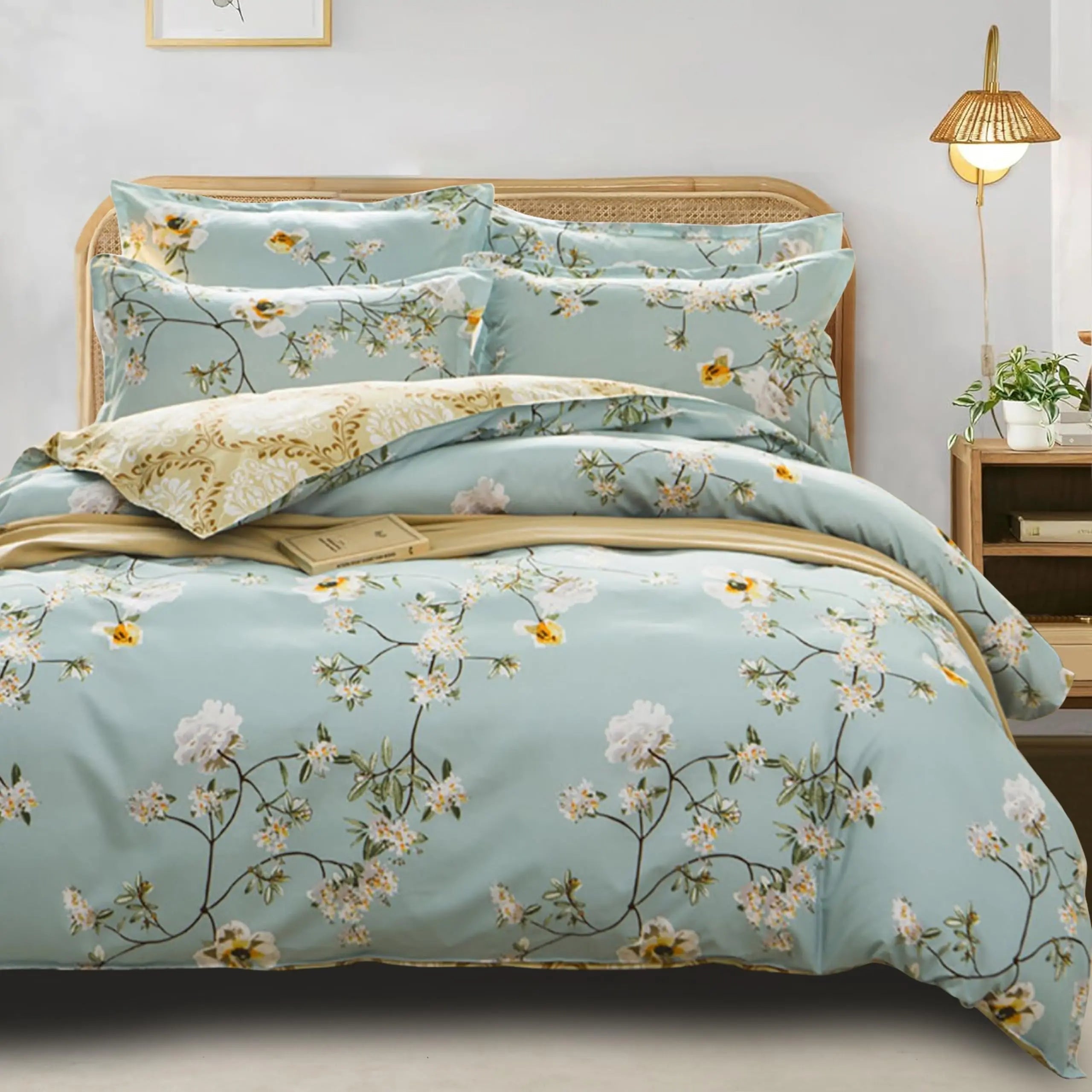 Luxe Botanical Floral 4-Piece Bedding Set